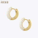 Copper Circle Round Earrings For Women Jewelry Ear Piercing Hoop Earrings