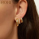Copper Circle Round Earrings For Women Jewelry Ear Piercing Hoop Earrings