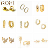 Copper Circle Round Earrings For Women Jewelry Ear Piercing Hoop Earrings