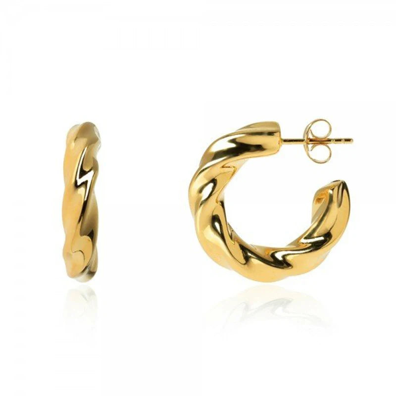 Copper Circle Round Earrings For Women Jewelry Ear Piercing Hoop Earrings