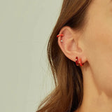 Colorful Round Hoop Earrings for Women Dripping Oil Jewelry Earrings