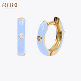 Colorful Round Hoop Earrings for Women Dripping Oil Jewelry Earrings