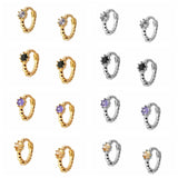 Copper Zircon Crystals Hoop Earrings for Women Girls Huggie Earring Pendientes