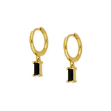 Copper Zircon Crystals Hoop Earrings for Women Girls Huggie Earring Pendientes