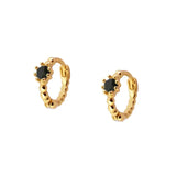 Copper Zircon Crystals Hoop Earrings for Women Girls Huggie Earring Pendientes