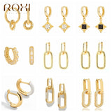 Copper Crystal Hoop Earrings Enamel Circle Huggie Earrings Pendientes