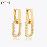 Copper Crystal Hoop Earrings Enamel Circle Huggie Earrings Pendientes