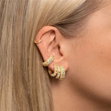 Copper Crystal Hoop Earrings Enamel Circle Huggie Earrings Pendientes