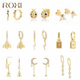 Copper Insects Stars Moon Earrings For Women Unique Fine Jewelry Gift