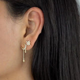 Copper Insects Stars Moon Earrings For Women Unique Fine Jewelry Gift