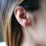 Copper Zircon Stone Hoop Earrings for Women Girls