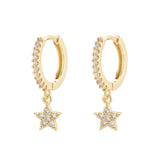 Copper Zircon Stone Hoop Earrings for Women Girls