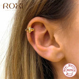 Sterling Silver Tiny Bee Ear Cuff Clip Earrings