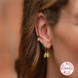 Enamel Pendants Hoop Earrings for Women Fruit Charms Jewelry Making DIY