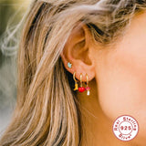 Enamel Pendants Hoop Earrings for Women Fruit Charms Jewelry Making DIY
