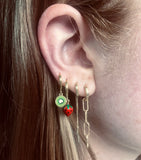 Enamel Pendants Hoop Earrings for Women Fruit Charms Jewelry Making DIY