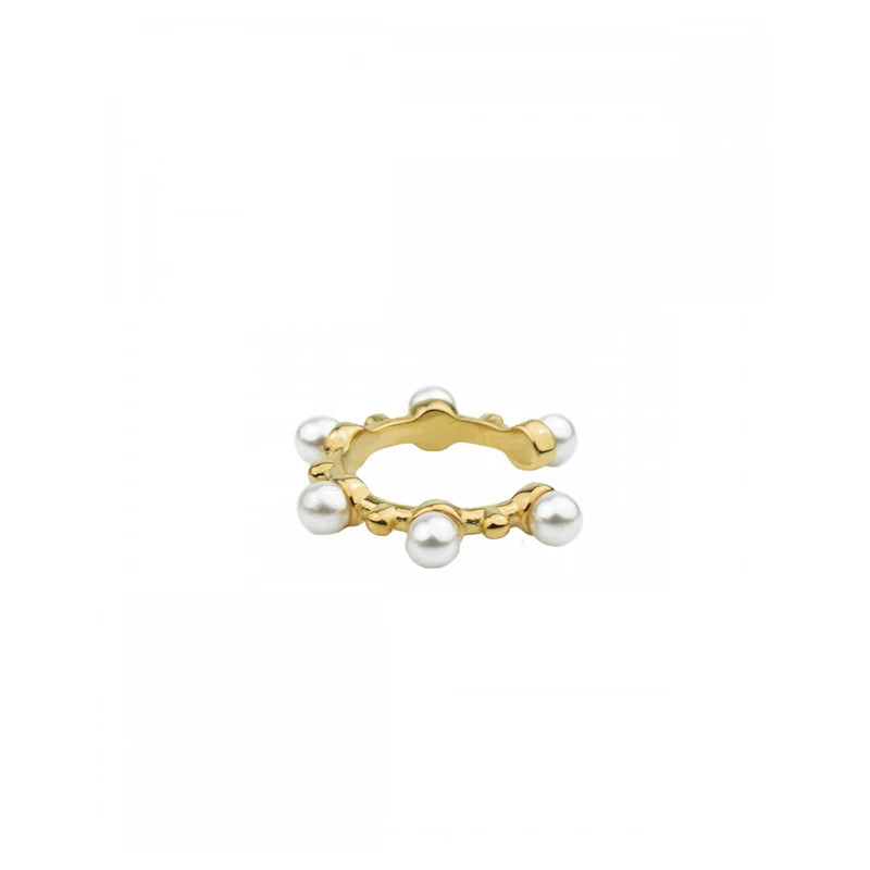 C Shape Pearl Earrings for Women Girls No Piercing Ear Cuff Earring