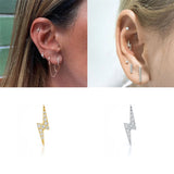 Flower Lightning Butterfly Cross Silver 925 Piercing Earrings