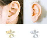 Flower Lightning Butterfly Cross Silver 925 Piercing Earrings