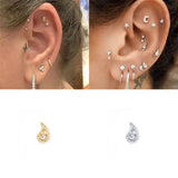 Flower Lightning Butterfly Cross Silver 925 Piercing Earrings