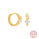 Crystal Hoop Earrings 925 Sterling Silver Y2k Europe America Pendientes Hombre