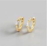 Crystal Hoop Earrings 925 Sterling Silver Y2k Europe America Pendientes Hombre