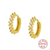Crystal Hoop Earrings 925 Sterling Silver Y2k Europe America Pendientes Hombre