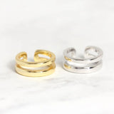 Silver 925 Double Line No Piercing Ear Cuff Earring