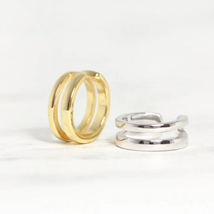 Silver 925 Double Line No Piercing Ear Cuff Earring