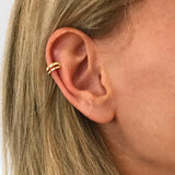 Silver 925 Double Line No Piercing Ear Cuff Earring