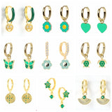 Sterling Silver Crystal Dangle Earrings Enamel Jewelry
