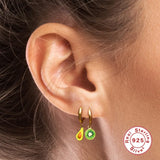 Sterling Silver Crystal Dangle Earrings Enamel Jewelry