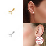 Minimalism Sterling Silver Stud Earrings Moon Snake Butterfly Geometry Piercings
