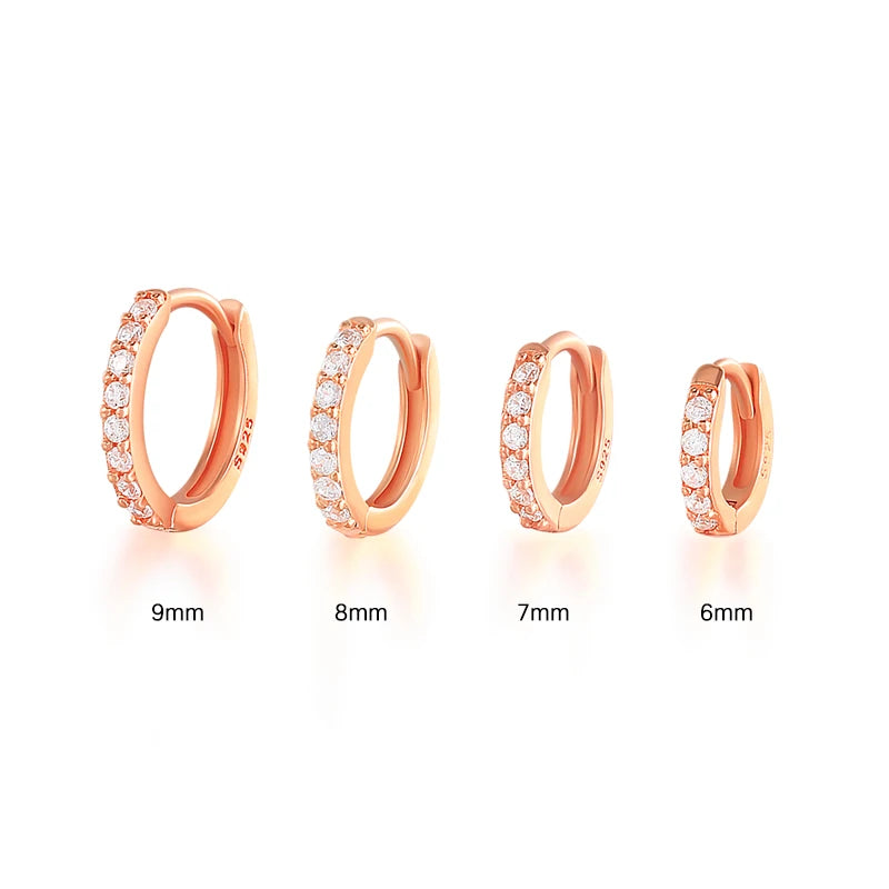 Colorful Huggie Earrings Small Hoop Silver 925