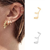Geometric 925 Sterling Silver Ear Cuff NO Piercing Earrings For Women