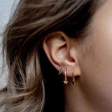 Colorful Zircon Round Hoop Earrings 925 Silver