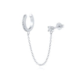 Zircon Line Stripe Ear Cuffs 925 Silver