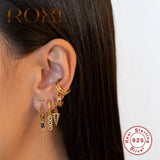 Zircon Line Stripe Ear Cuffs 925 Silver