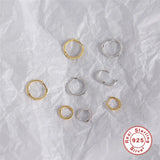 Twisted Lines 925 Silver Hoop Earrings for Women