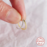 Twisted Lines 925 Silver Hoop Earrings for Women