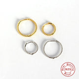 Twisted Lines 925 Silver Hoop Earrings for Women