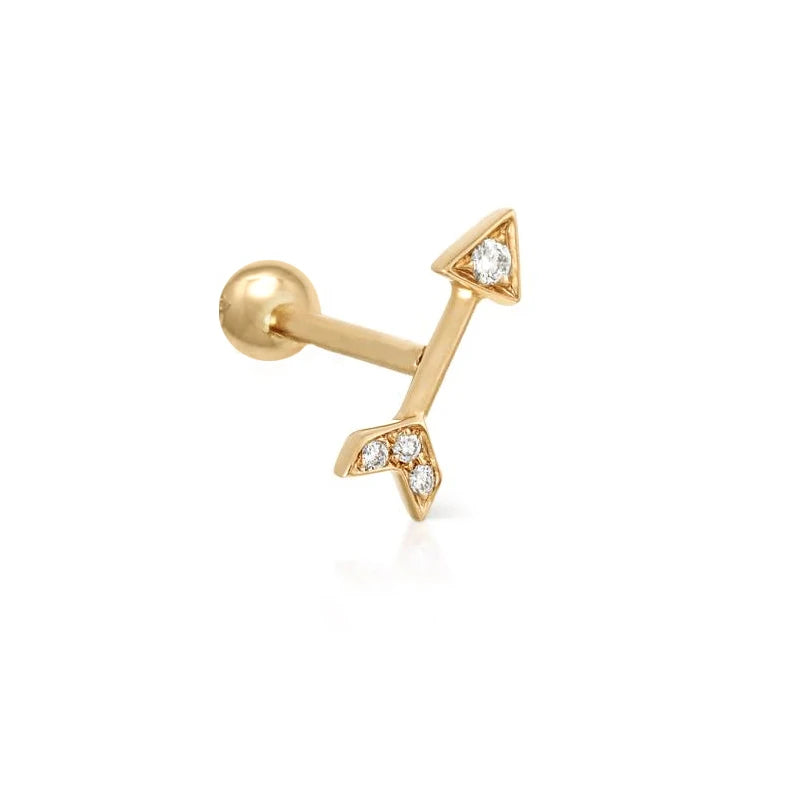 Zircon Stud Earrings for Women Skeleton Eyes Bone Geometry Piercings 925