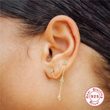 Colorful Diamond Stud Earrings 925 Sterling Silver Snake Earing