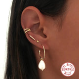 Double Layer Small Round Beads Clip on Earrings Silver 925 Jewelry