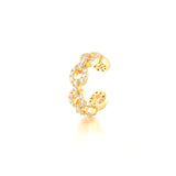 Zircon Female Tremella Buckle Ear Cuff Clip Earrings