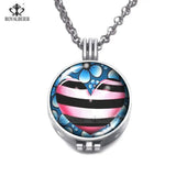 Aromatherapy Perfume Diffuser Locket Pendant Necklace for Women Couple