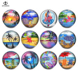 12pcs Mixed Color Glass Starfish Snap Button Charms For DIY Bracelet