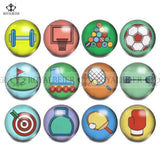 12pcs Mixed Color Glass Starfish Snap Button Charms For DIY Bracelet