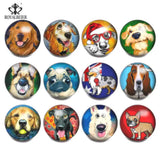 12pcs Cartoon Dog Glass Snap Buttons 18mm for Snap Jewelry - KZ1006