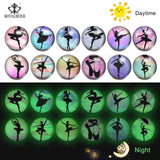12pcs Mix Colors Luminous 18mm Glass Snap Button Jewelry KZ1205
